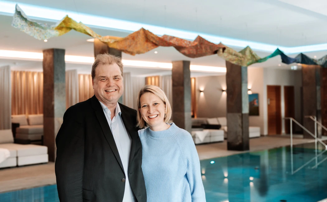 Gastgeber Dr. Andreas und Henrike Färber im Hotel Klosterhof bei Bad Reichenhall.